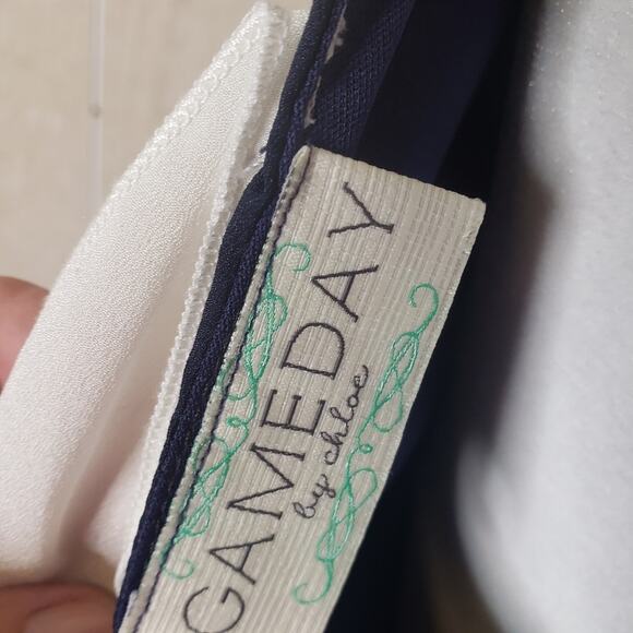 Gameday by chloe navy blue shift dress back bow waterfall size 7 - Picture 5 of 8